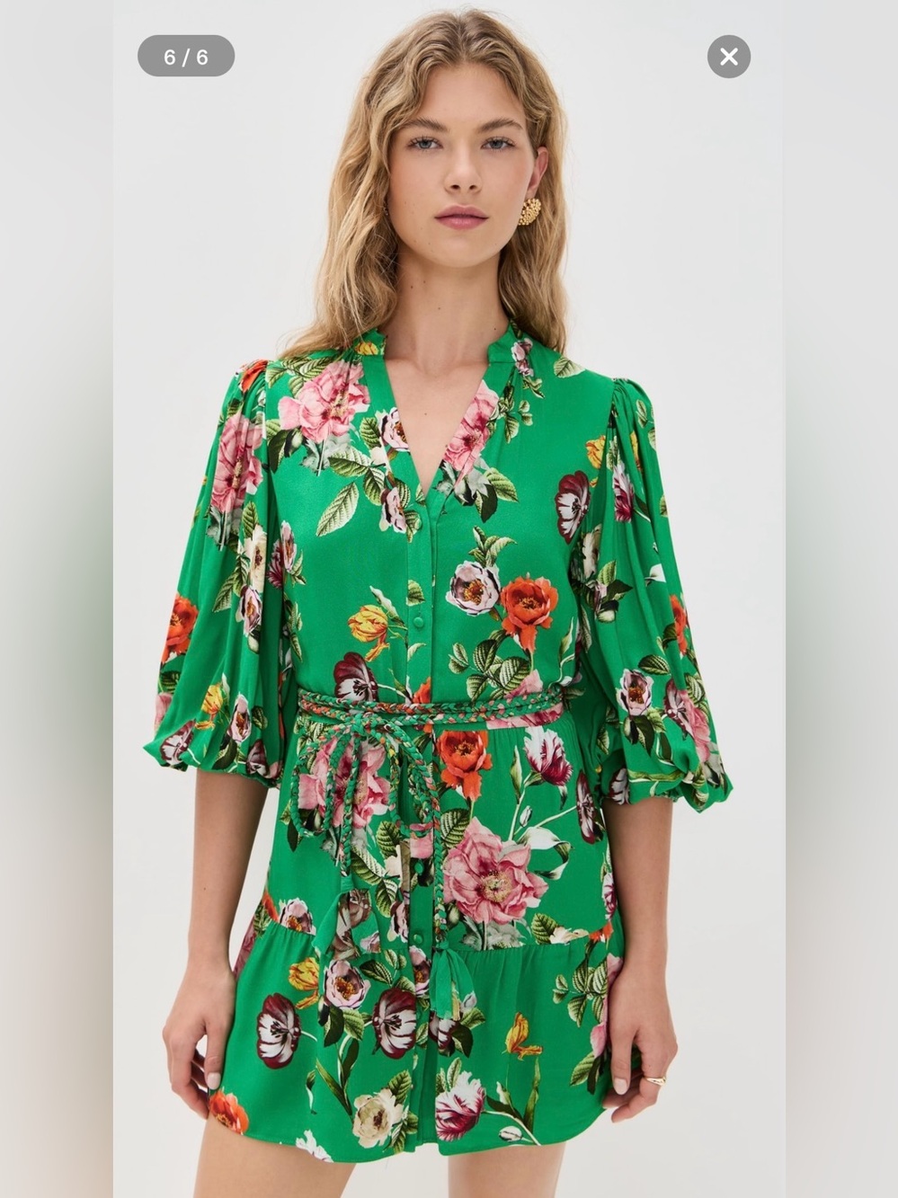 Alice + Olivia Antonette Floral Belted Minidress in Hamptons Floral Large | Sz 2